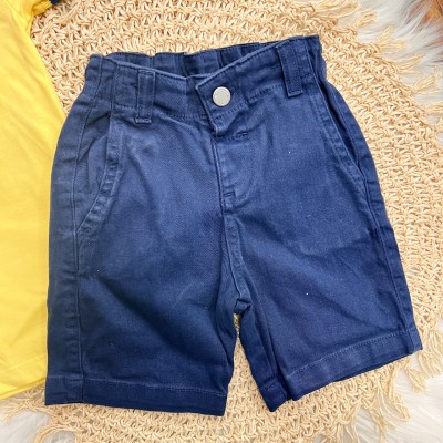 Conj. Camiseta Gola Polo Regatta Club e Bermuda em Sarja - Amarelo e Marinho